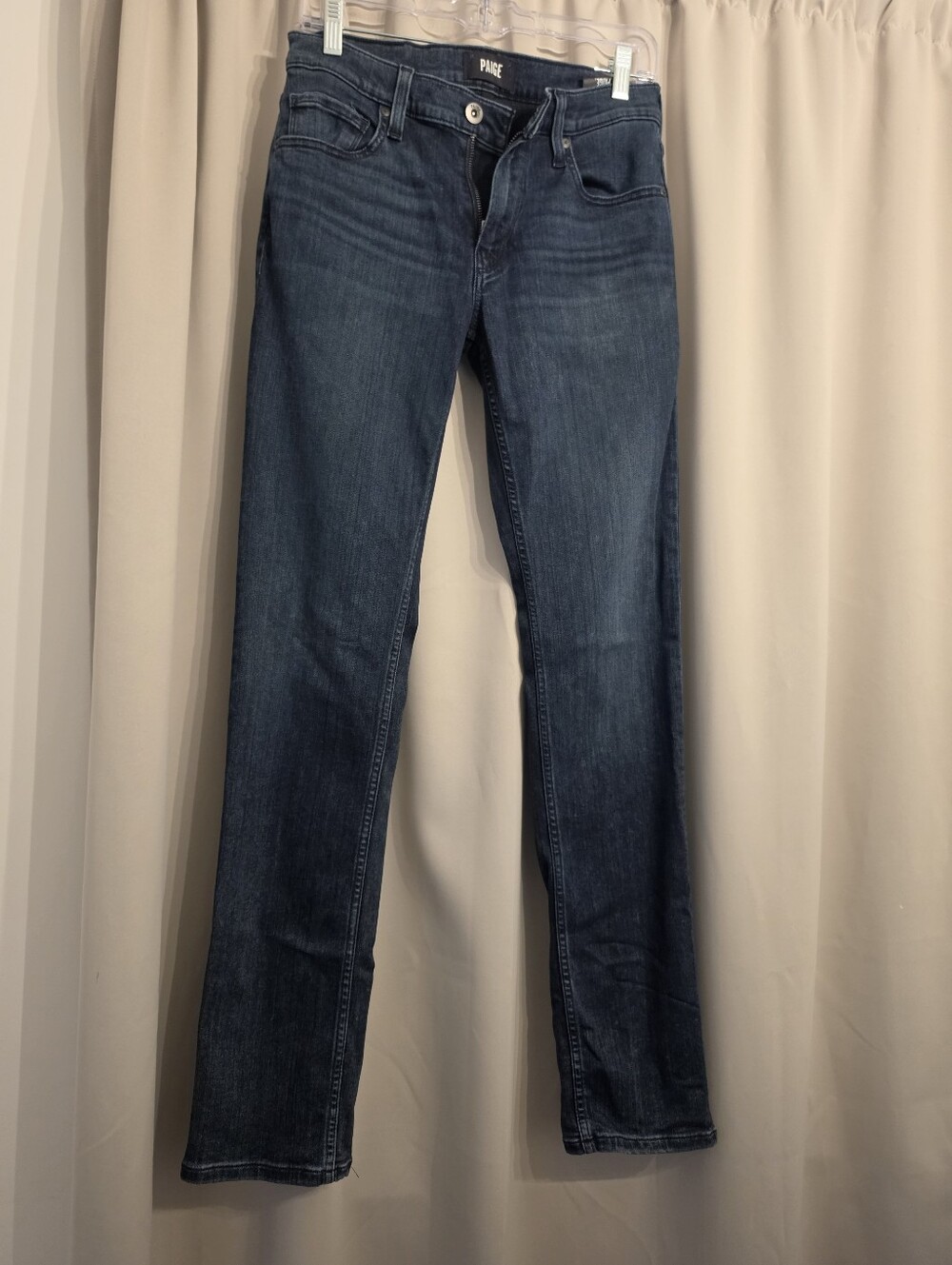 Paige Women's Skyline Straight Jeans Dark Wash Transcend Stretch Size 28